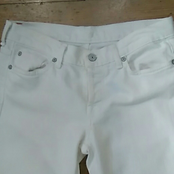 Pre-owned 7 for All Mankind White Capri Jeans - Picture 2 of 8